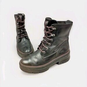 Timberland Malynn EK+ Black Leather Waterproof Lace-Up Boots Shoes Women's 7